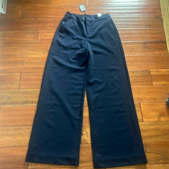 Kate Young x Splendid wool blend navy blue straight leg pants Size 4 - Picture 2 of 8